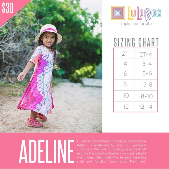FINAL Price LuLaRoe Kids Adeline Midi Flare Dress - Picture 5 of 8